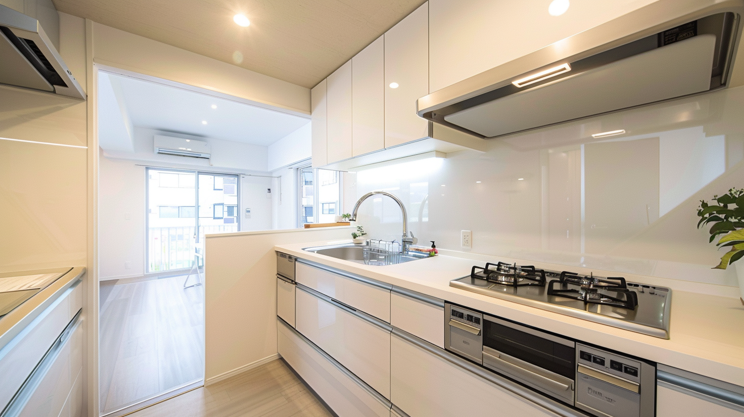 リフォーム前：ソファとローテーブルのあるリビング